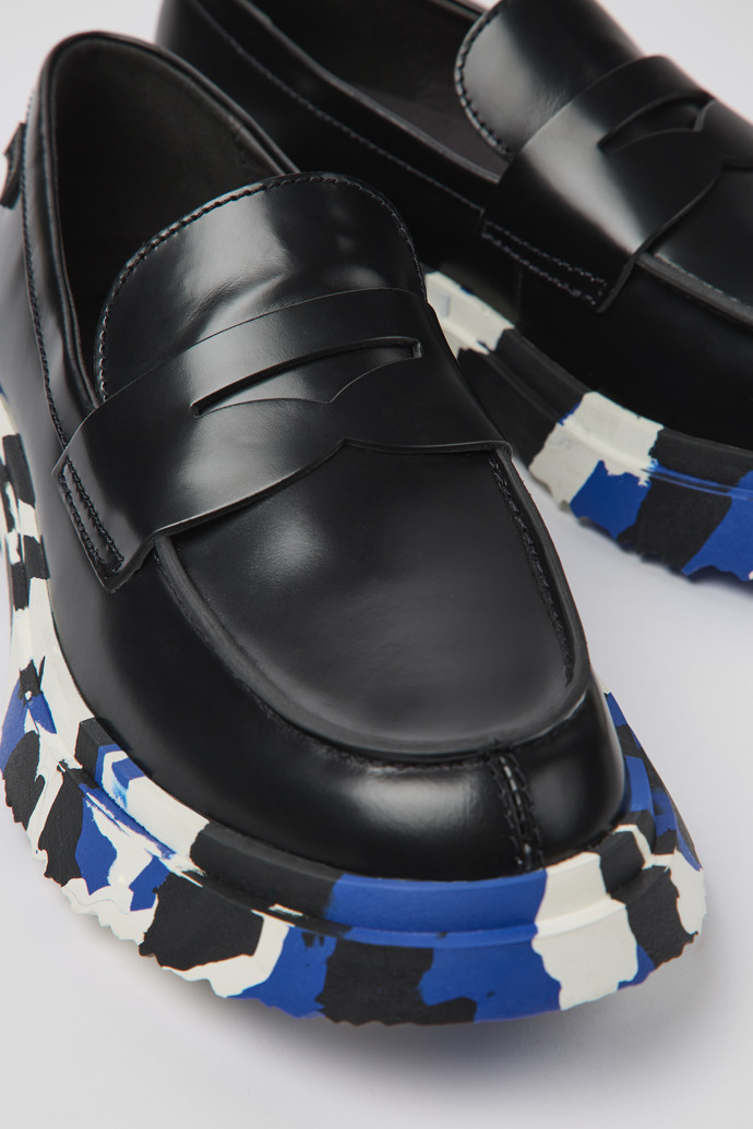 Camper Walden - Mocasines negros de piel para mujer