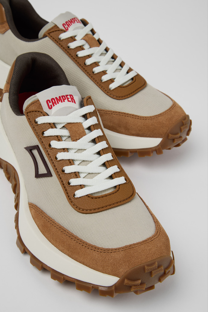 Camper Drift Trail - Zapatillas grises para mujer fabricadas con PET y piel reciclados.