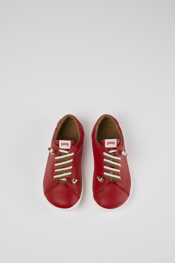 Camper Peu - Zapato infantil rojo de piel.