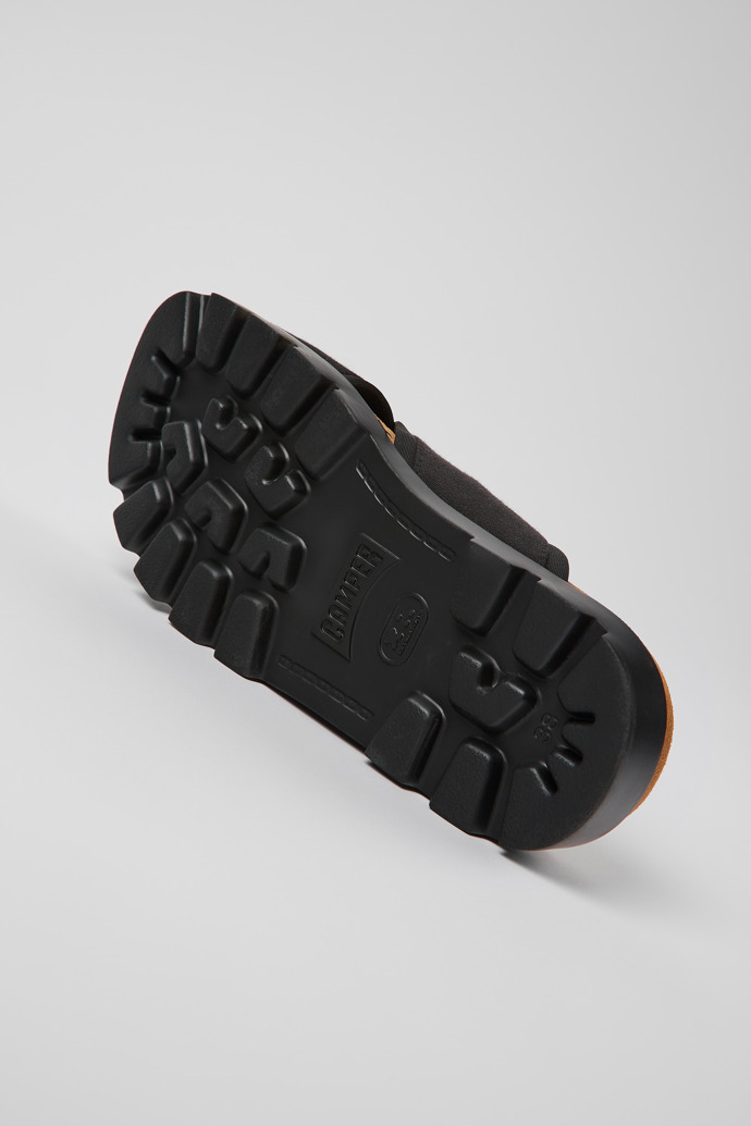 Camper Brutus Sandal - Sandalias negras de tela para mujer con tiras cruzadas.