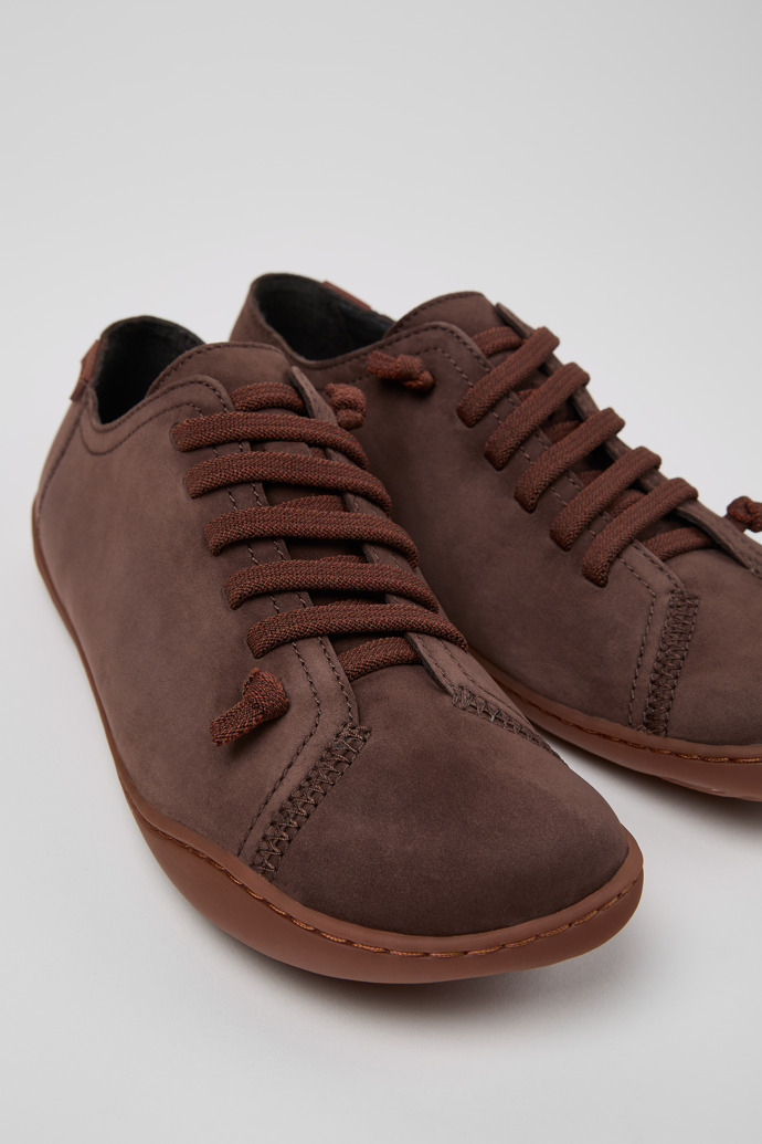 Camper Peu - Zapatos marrones de nobuk para mujer