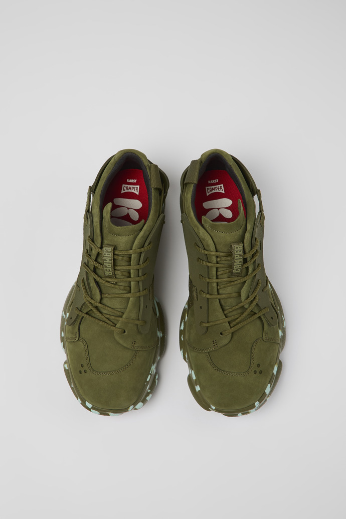 Camper Karst - Zapatilla verde de nobuk/textil para hombre.