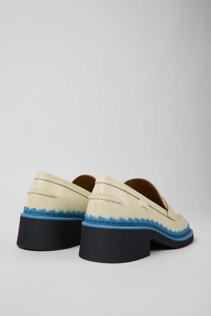 Camper Taylor - Mocasín blanco y azul de piel para mujer