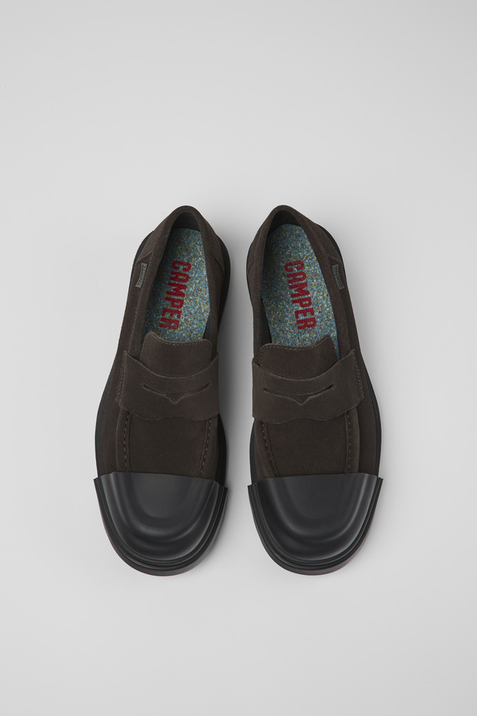 Camper Junction - Mocasines grises de nobuk para hombre