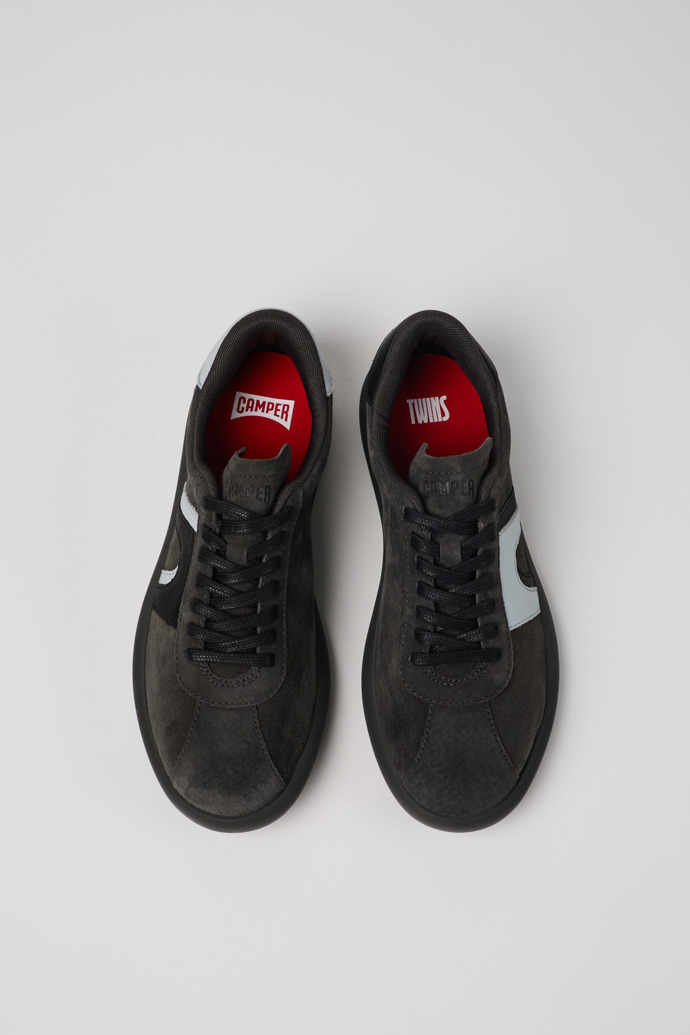 Camper Twins - Zapatillas grises-marrones de nobuk/piel para mujer
