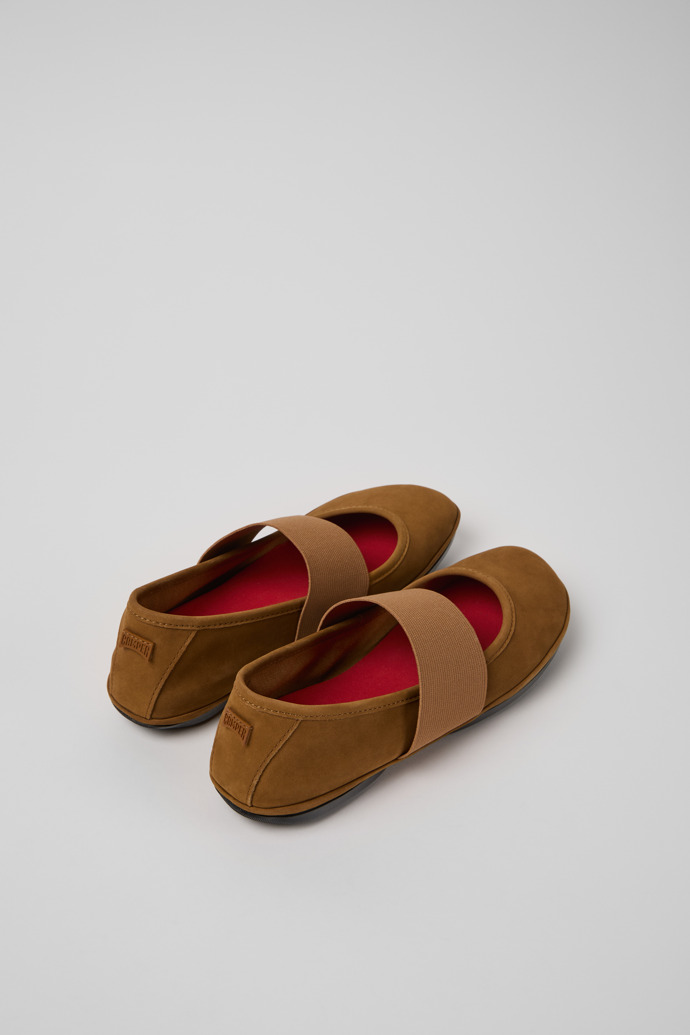 Camper Right Nina - Bailarinas marrones de nobuk para mujer.
