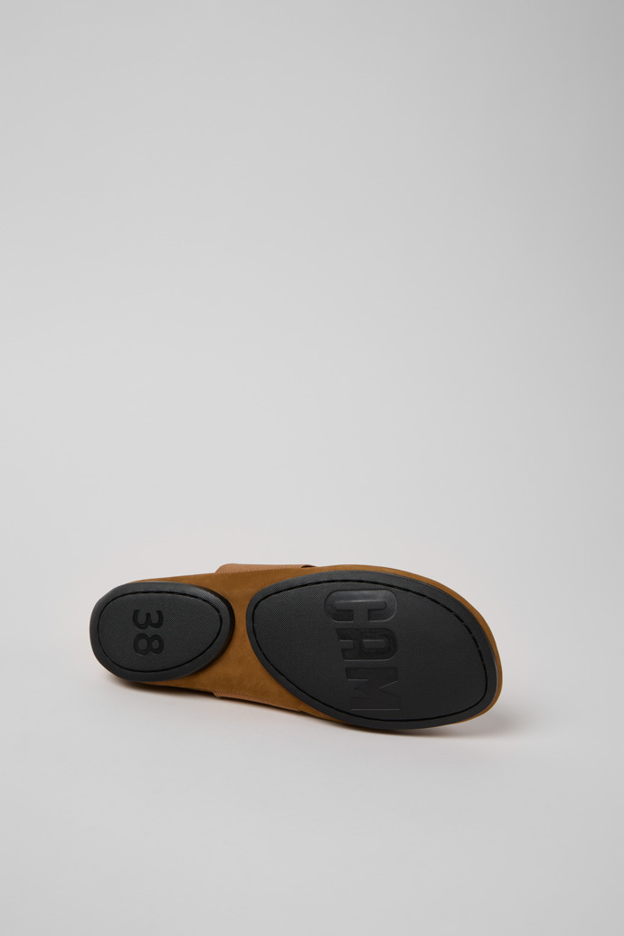 Camper Right Nina - Bailarinas marrones de nobuk para mujer.