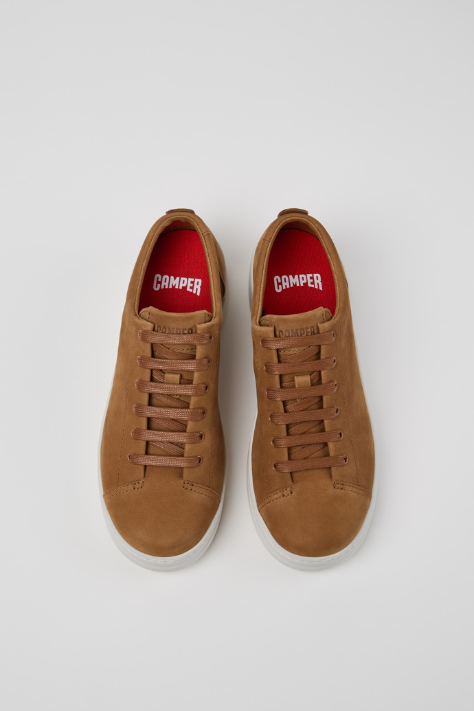 Camper Runner Up - Zapatillas marrones de piel nobuk para mujer.