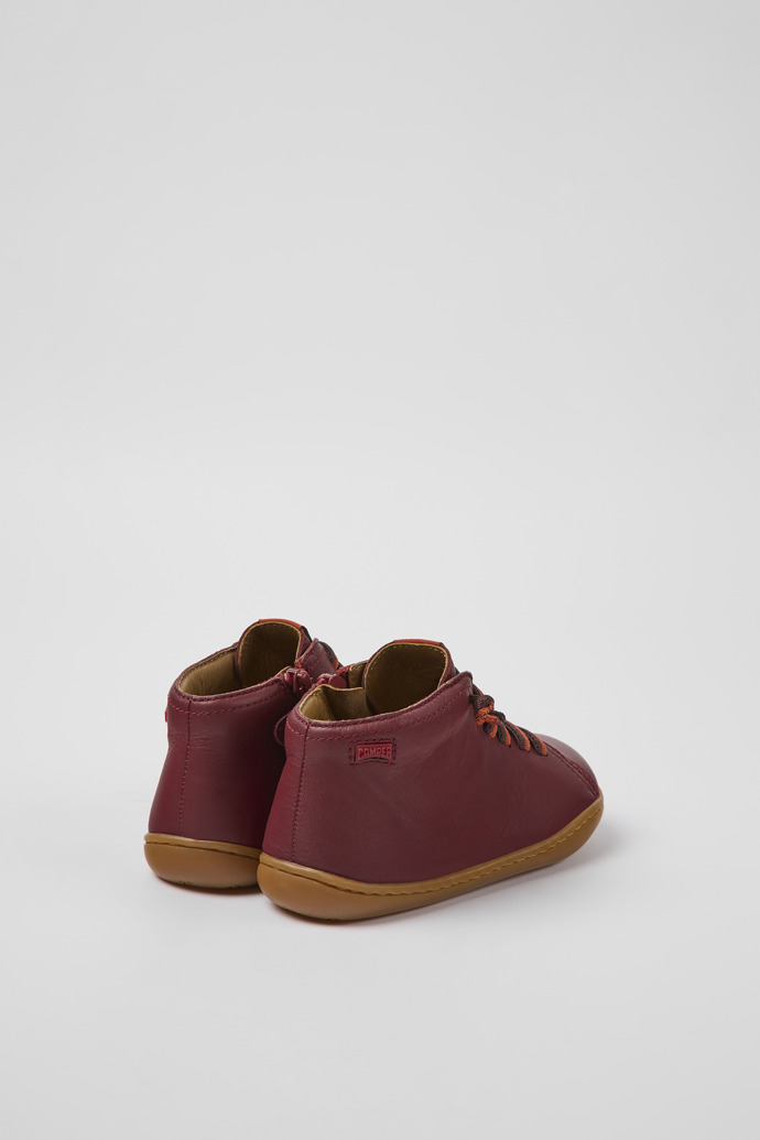 Camper Peu - Botines de piel para niños color vino