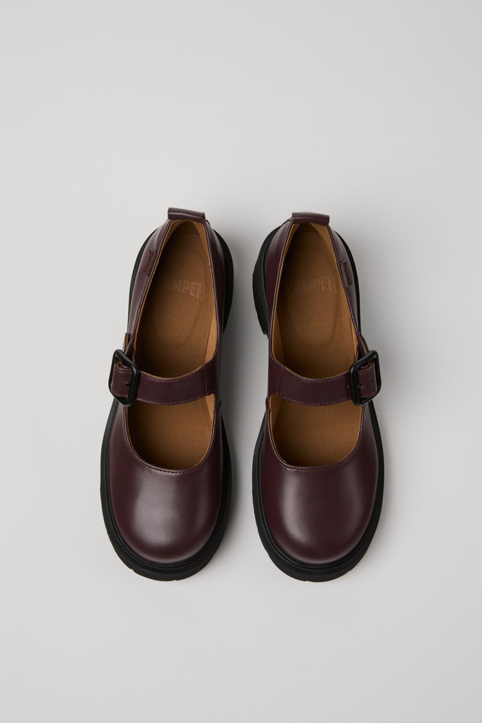 Camper Milah - Zapato de piel color vino para mujer.