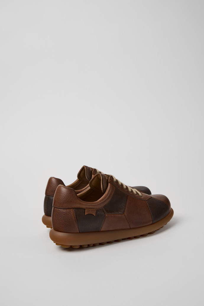 Camper Twins - Zapatos de piel marrón para mujer.