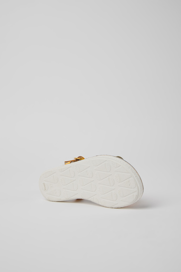 Camper Twins - Sandalia infantil de piel amarilla y naranja