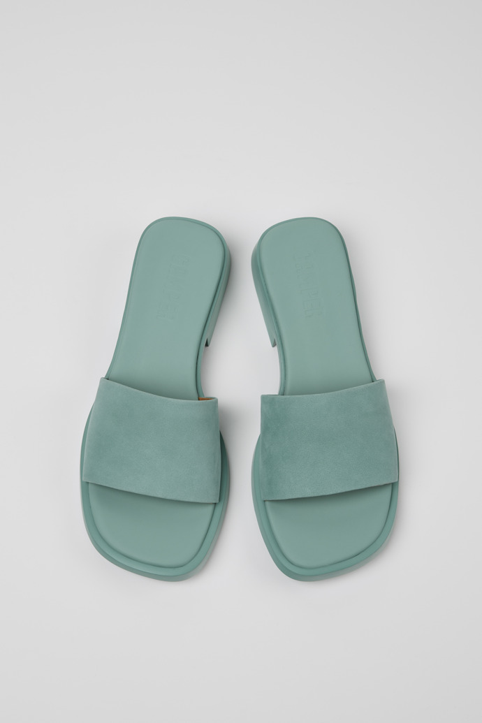 Camper Dana - Sandalias verdes de piel nobuk para mujer.