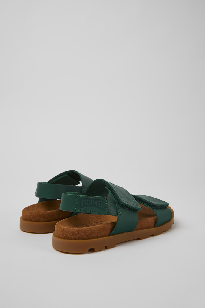 Camper Brutus Sandal - Sandalia verde de piel para niños.