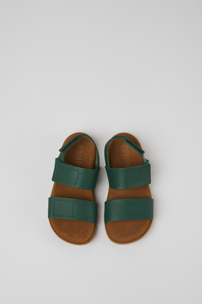Camper Brutus Sandal - Sandalia verde de piel para niños.