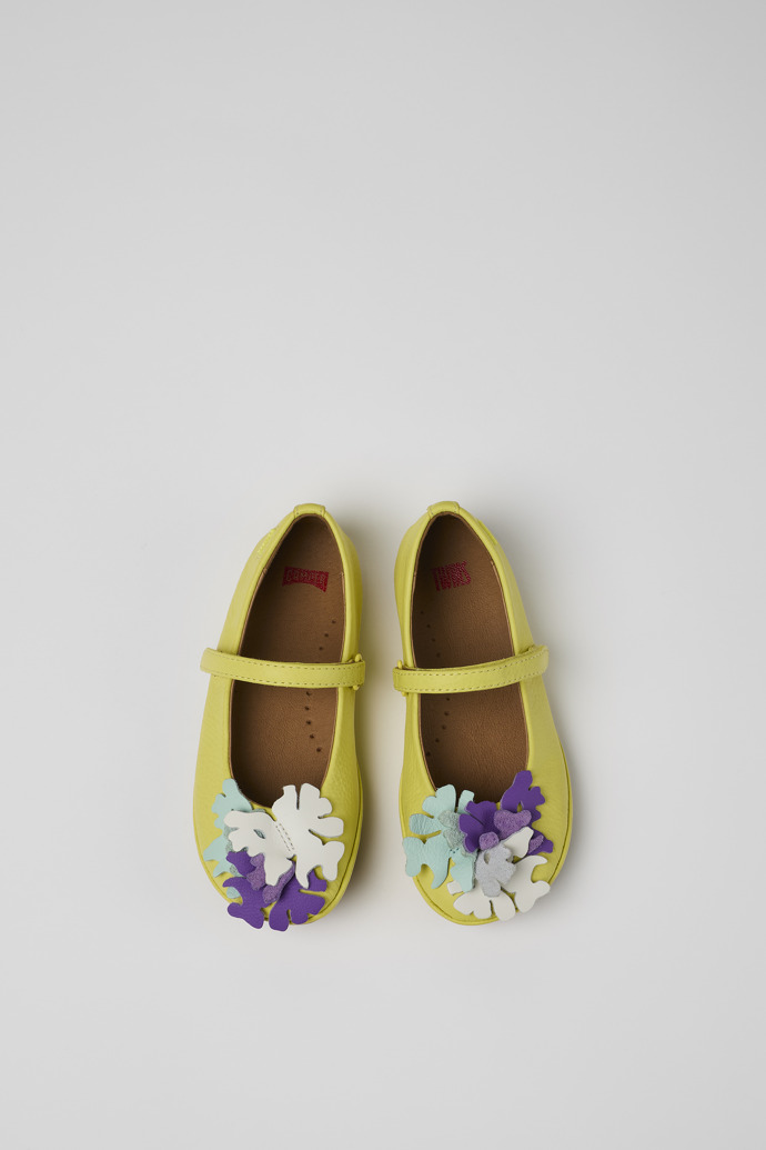 Camper Twins - Zapatilla Mary Jane de piel amarilla