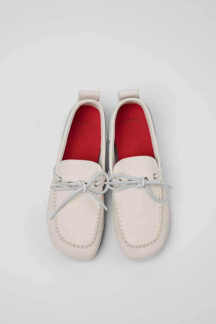 Camper Right Nina - Bailarinas blancas de piel para mujer.