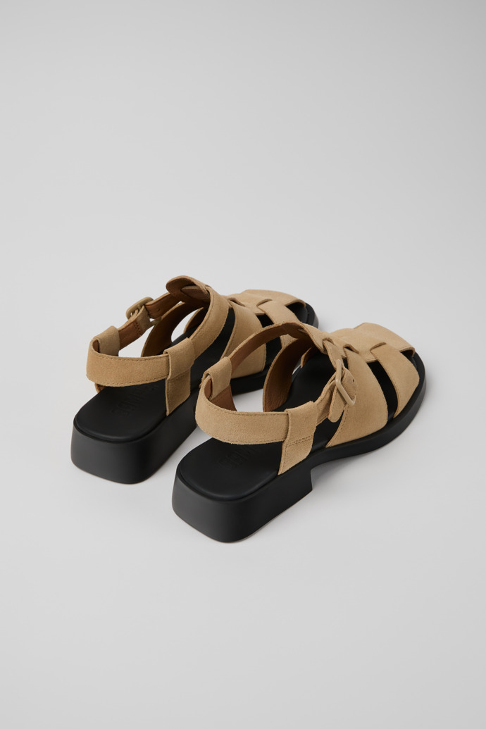 Camper Dana - Sandalias beige de piel nobuk para mujer.