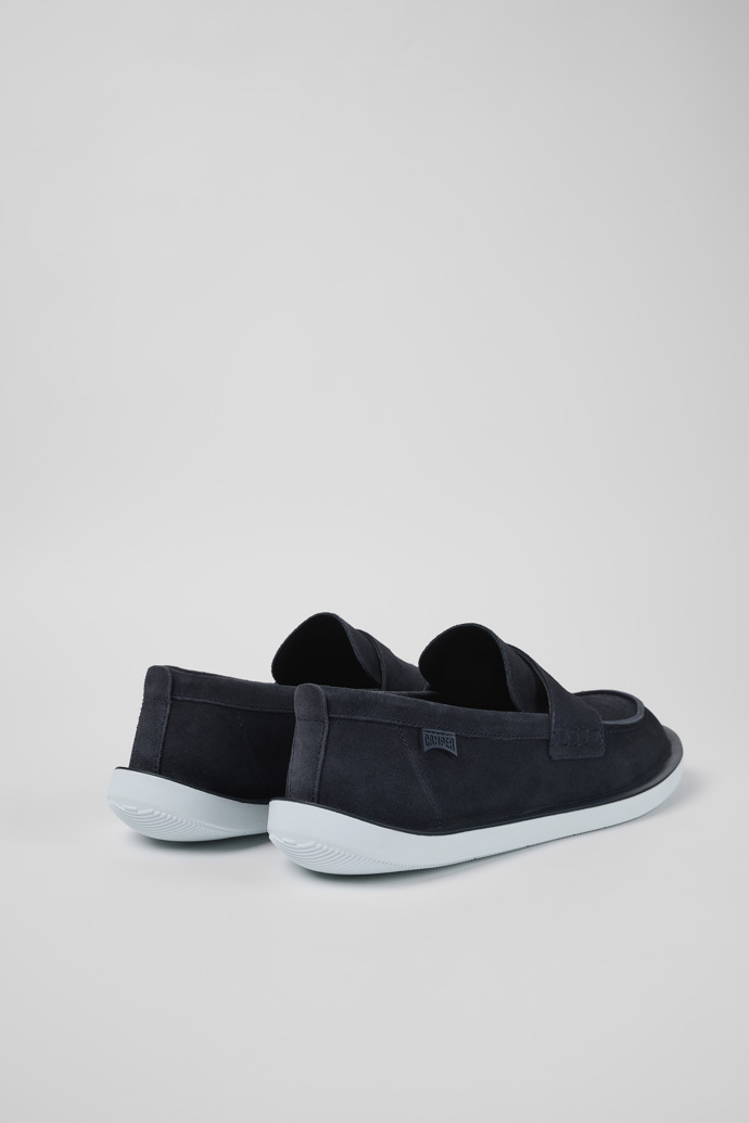 Camper Wagon - Mocasines azules de nobuk para hombre