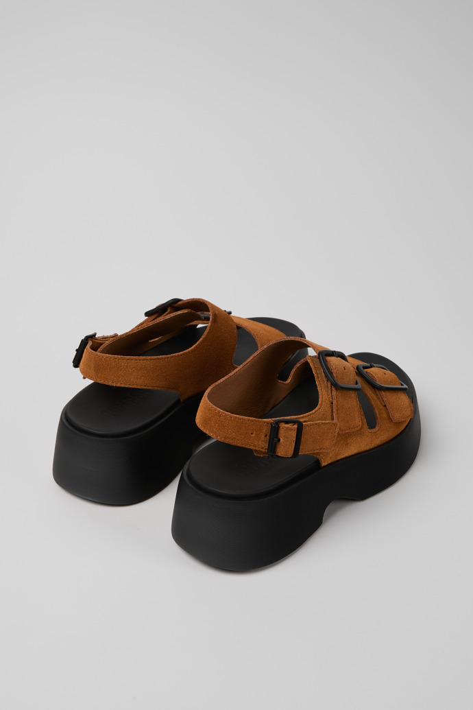 Camper Tasha - Sandalias marrones de piel nobuk para mujer.