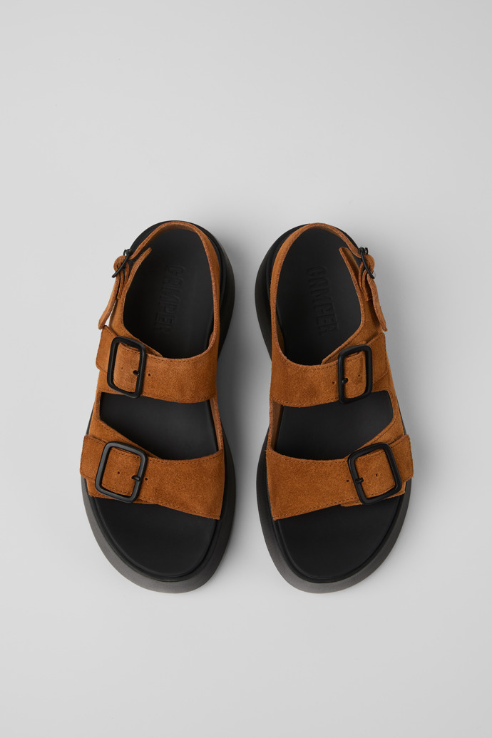 Camper Tasha - Sandalias marrones de piel nobuk para mujer.