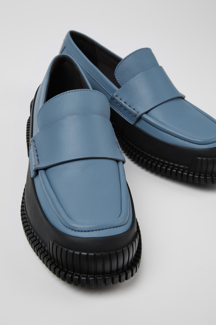 Camper Pix - Mocasín de piel gris y negro para mujer