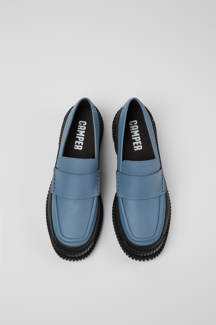 Camper Pix - Mocasín de piel gris y negro para mujer