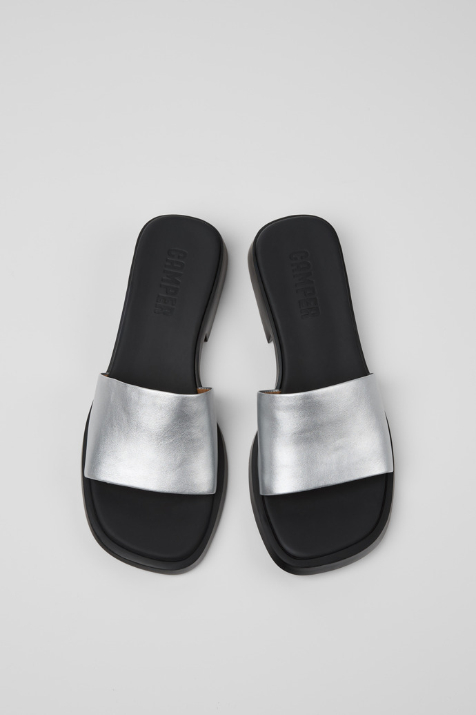 Camper Dana - Sandalias grises de piel para mujer.