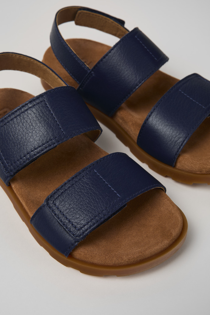 Camper Brutus Sandal - Sandalias de piel azul con doble tira.