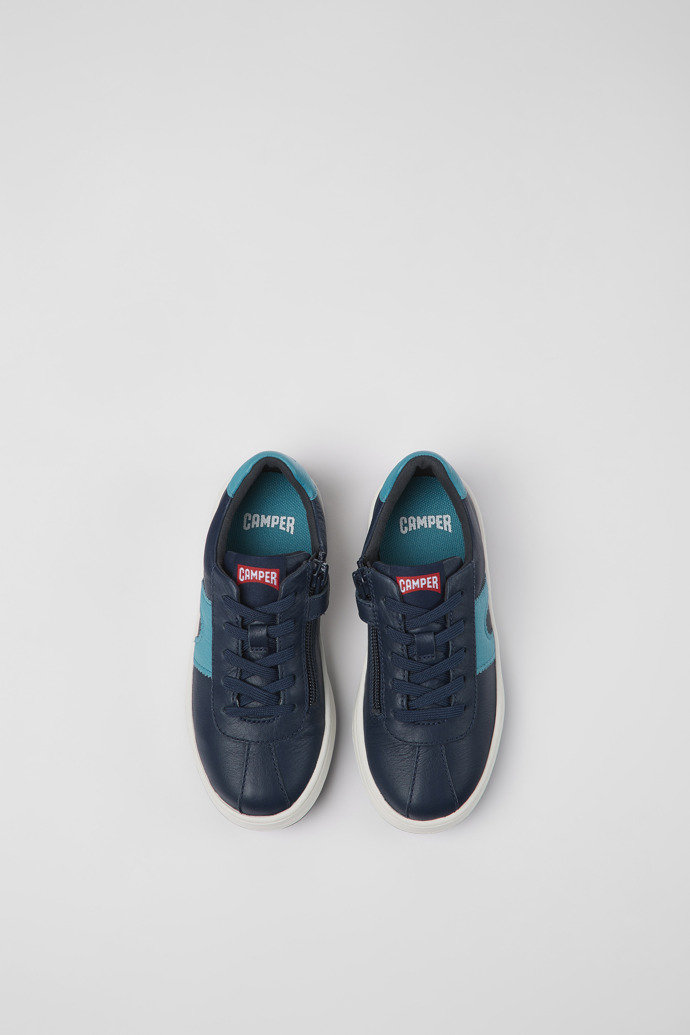 Camper Runner - Zapatillas de piel azul oscuro para niños