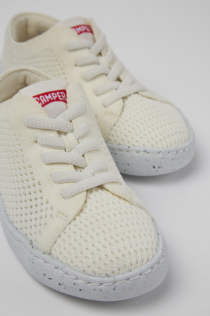 Camper Peu Touring - Zapatos infantiles de textil blanco.