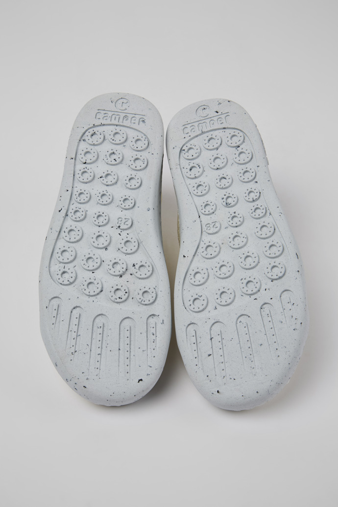 Camper Peu Touring - Zapatos infantiles de textil blanco.