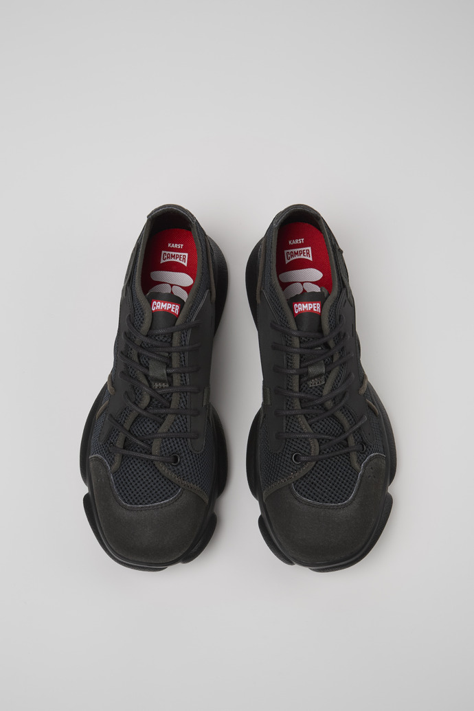 Camper Karst Sorona - Zapatillas de tela gris y negra para hombre