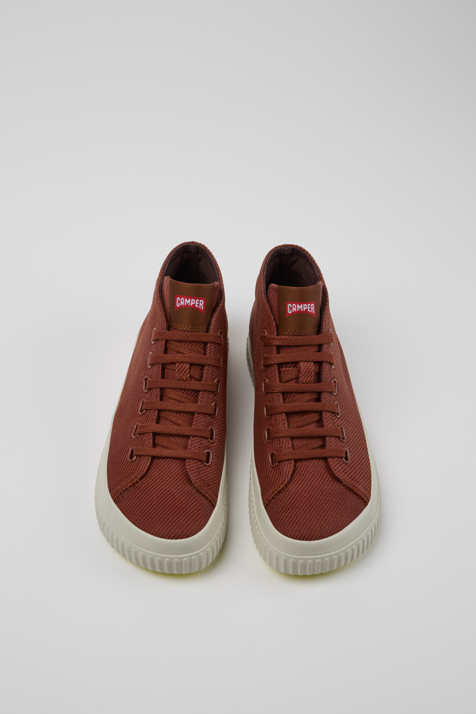 Camper Peu Roda - Zapatillas rojas para mujer fabricadas con algodón reciclado.