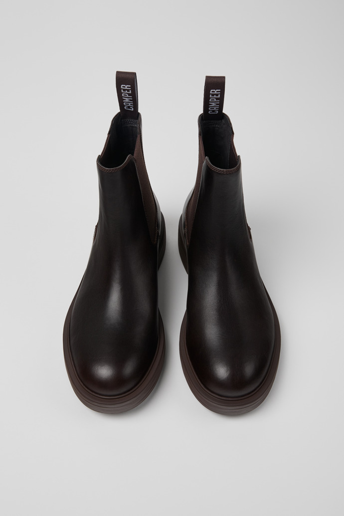 Camper Dean - Botines de piel para hombre en marrón.