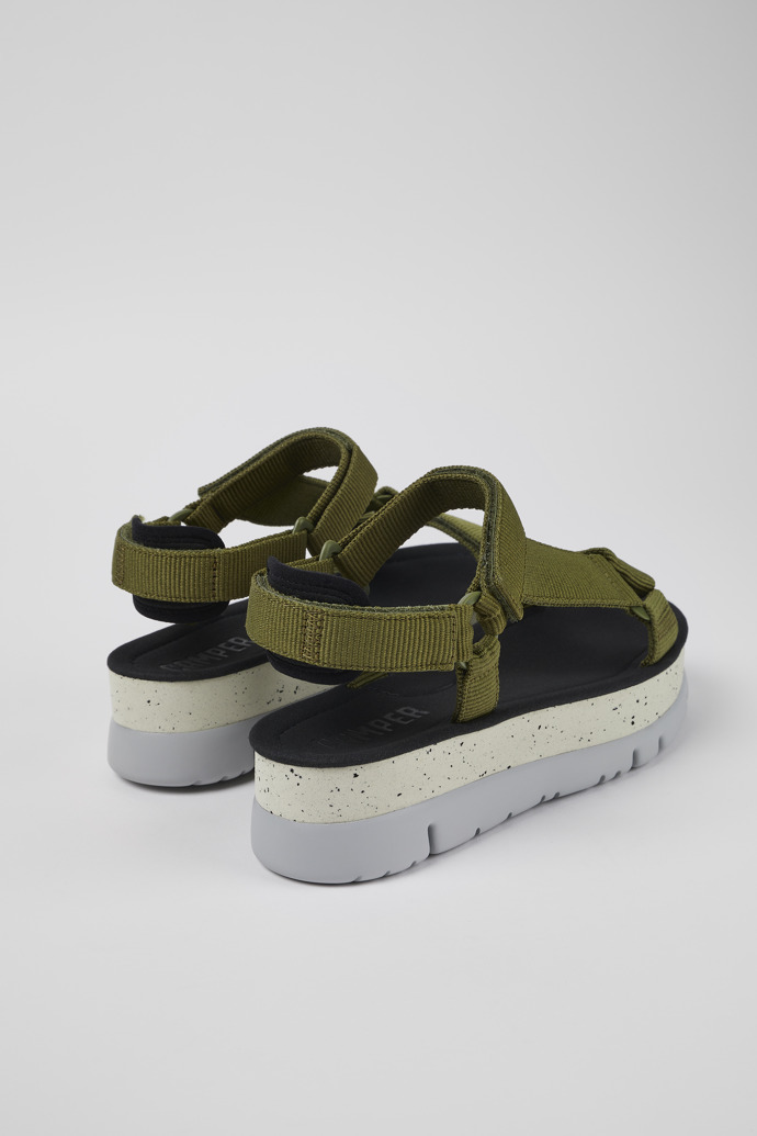 Camper Oruga Up - Sandalias de tela verde para mujer