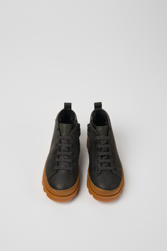 Camper Brutus - Botines de piel nobuk gris para niños