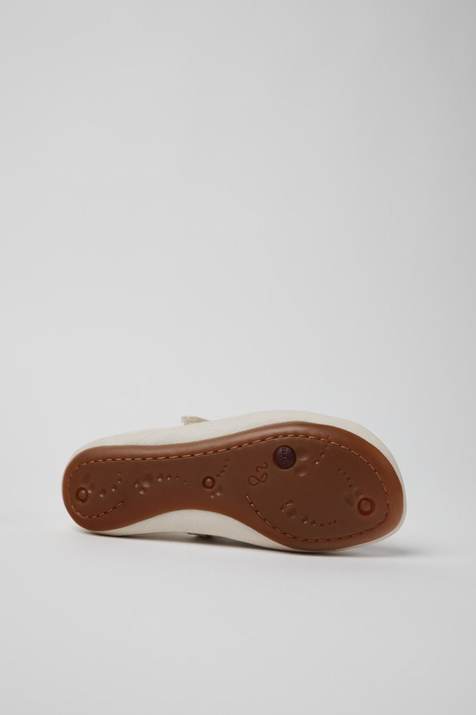 Camper Twins - Bailarinas blancas de piel para niños.