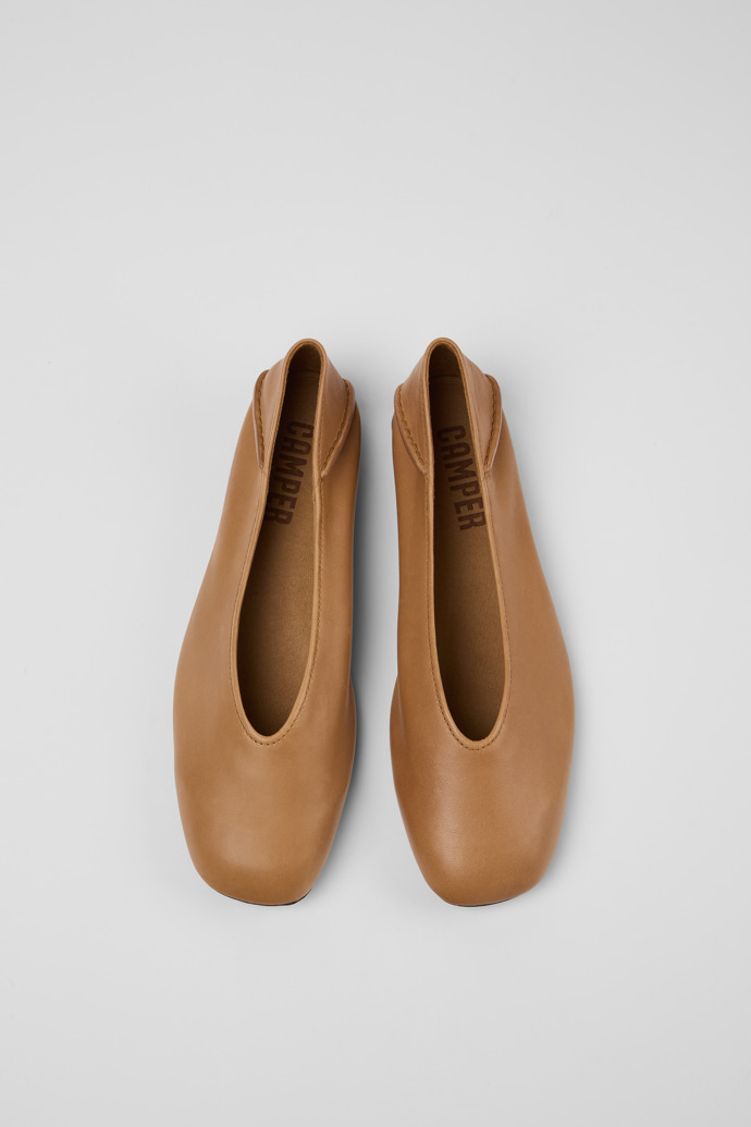 Camper Casi Myra - Mocasines/bailarinas de piel nude para mujer