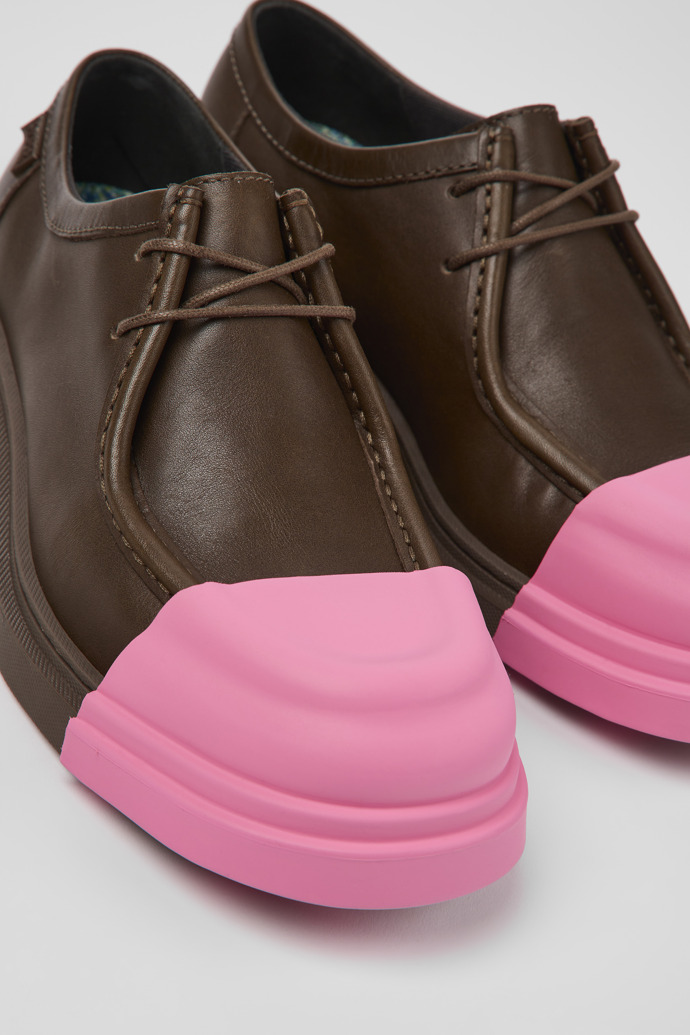 Camper Junction - Zapatos marrones de piel para hombre.