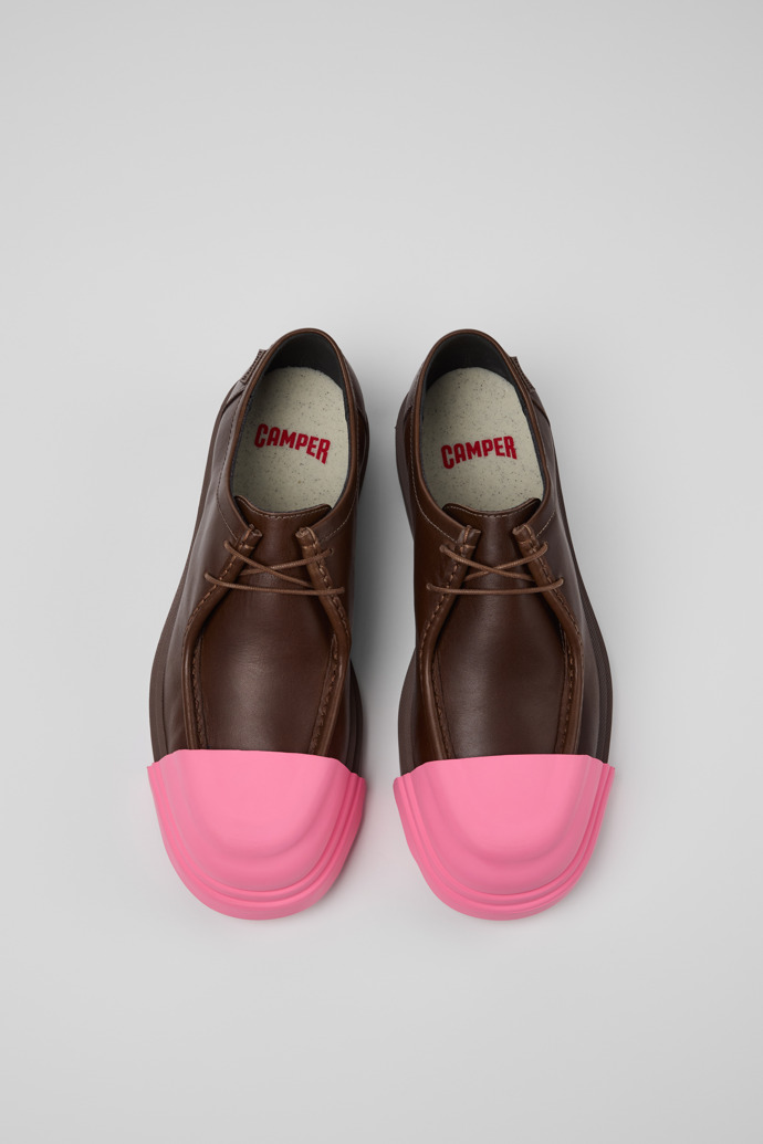 Camper Junction - Zapatos marrones de piel para hombre.