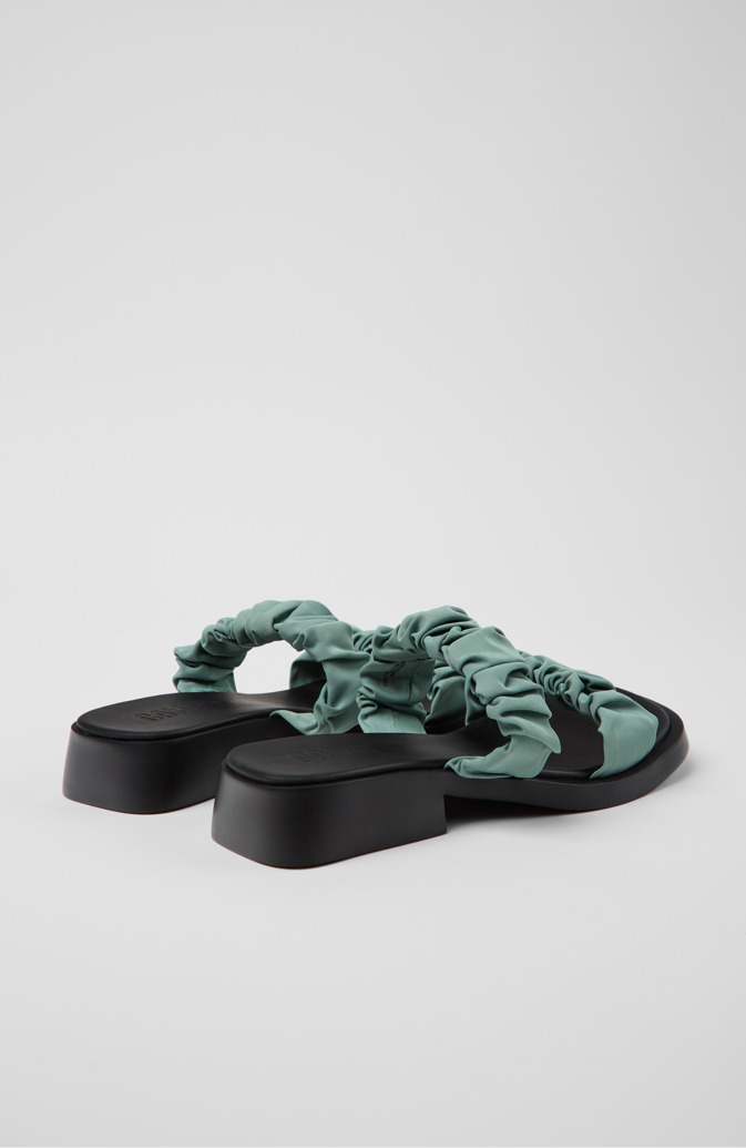 Camper Dana - Sandalias verdes de lona para mujer de PET reciclado.