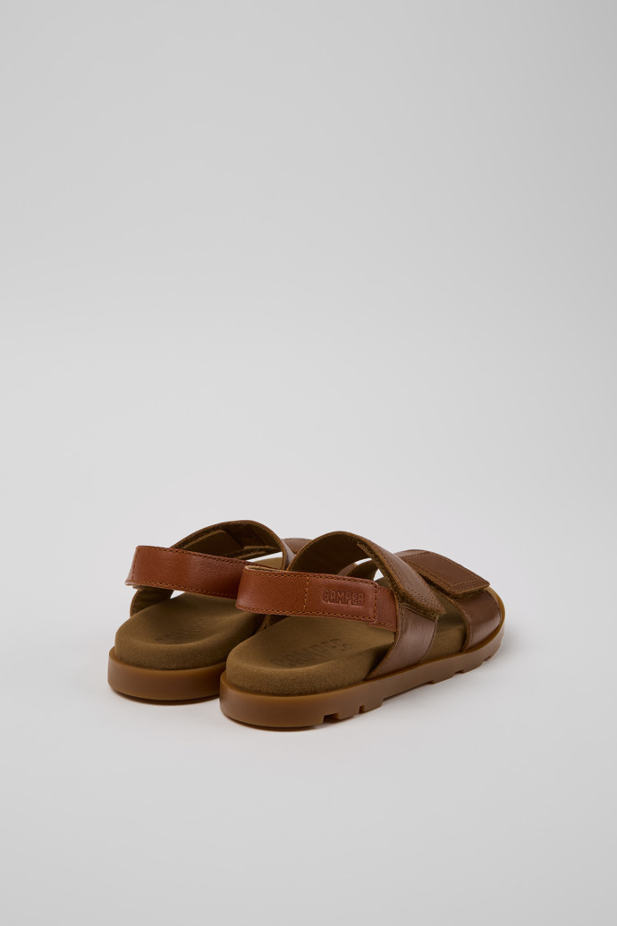 Camper Brutus Sandal - Sandalias marrones de piel para niños.