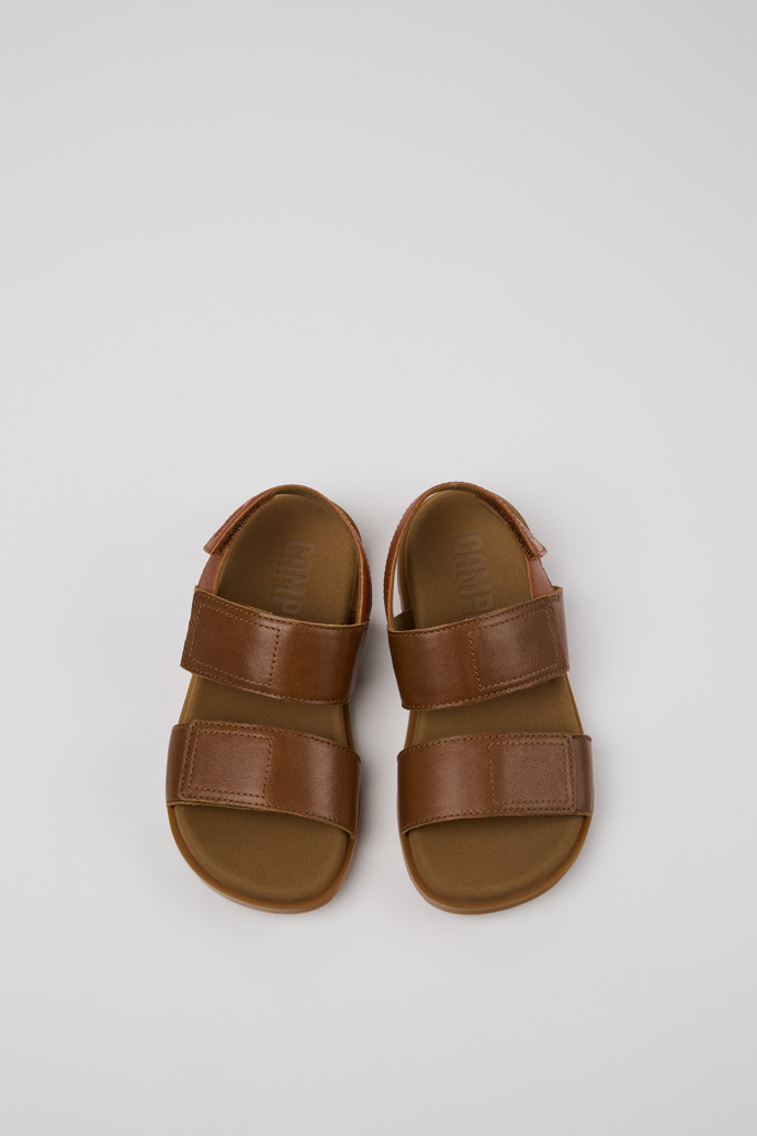 Camper Brutus Sandal - Sandalias marrones de piel para niños.