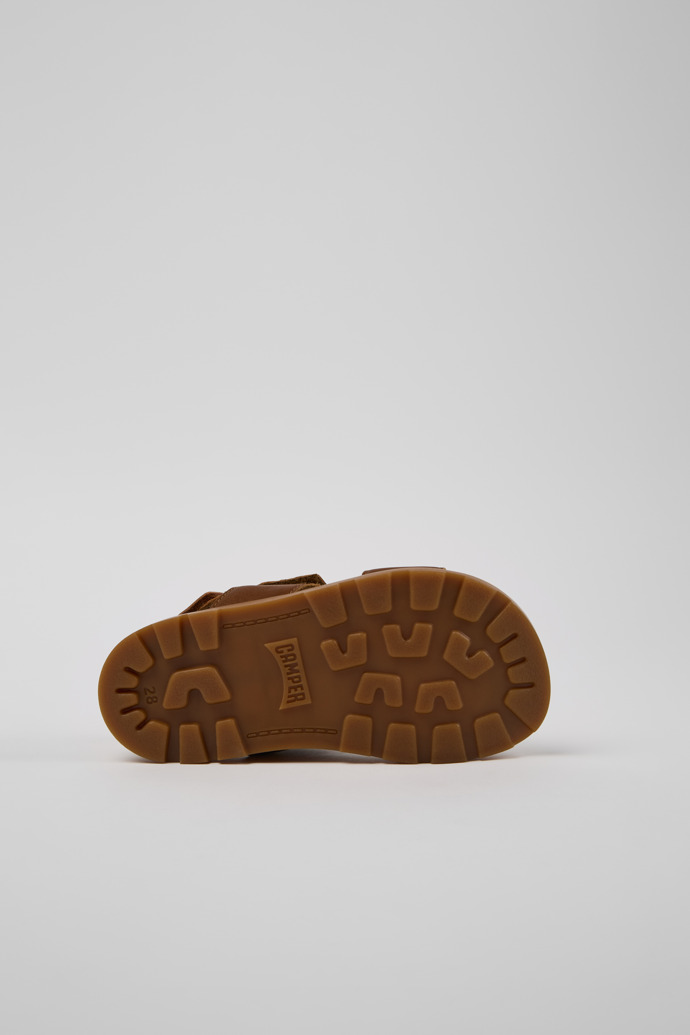 Camper Brutus Sandal - Sandalias marrones de piel para niños.