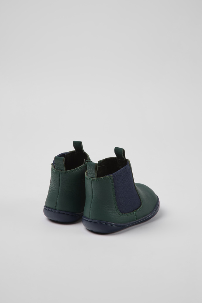 Camper Peu - Botas de piel para niños en verde y azul