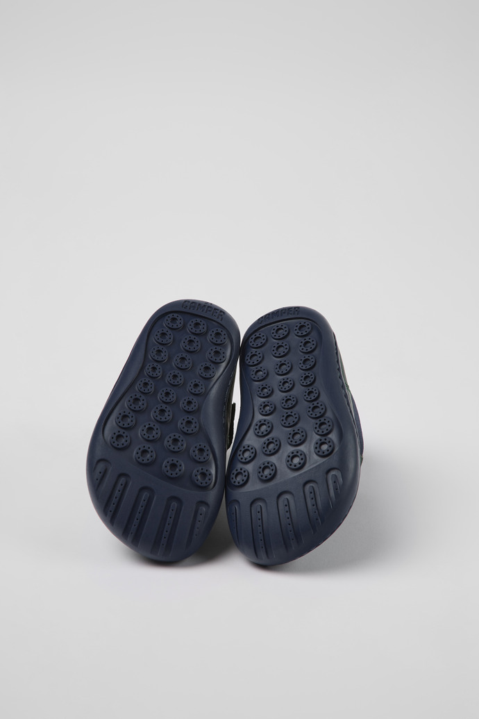 Camper Peu - Botas de piel para niños en verde y azul