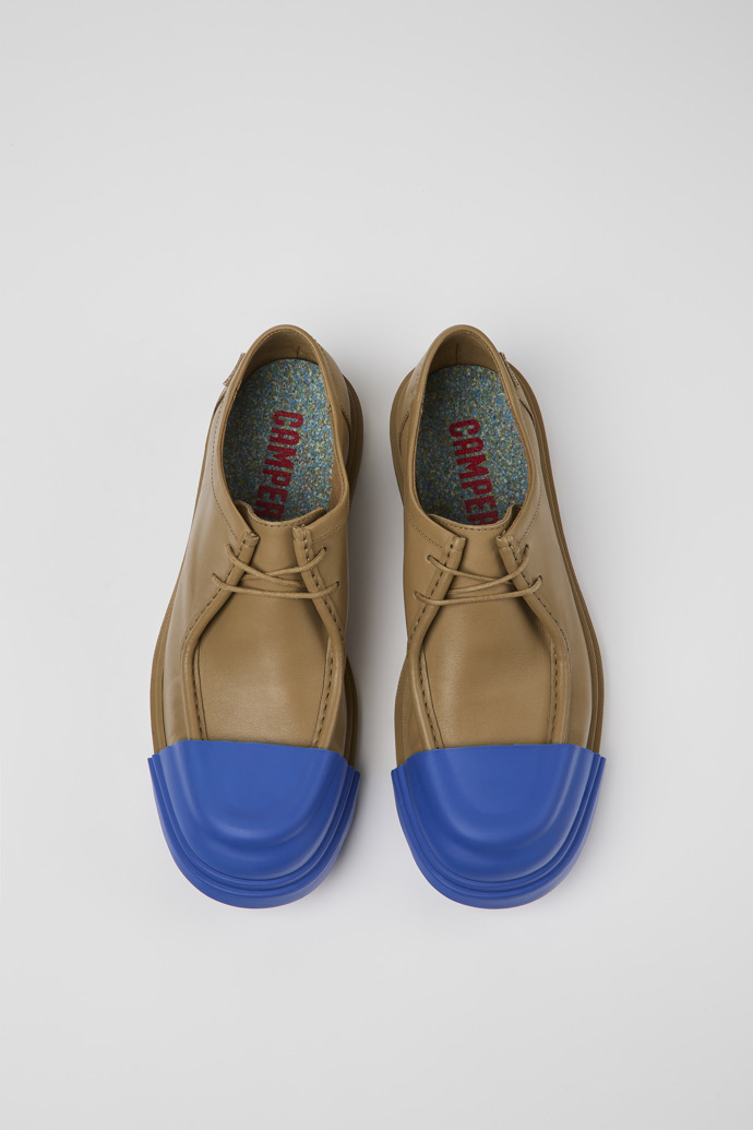 Camper Junction - Zapatillas Wallabee de piel marrón para hombre