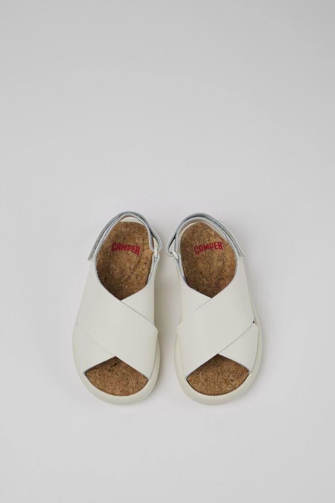 Camper Pelotas Flota - Sandalias de piel blanca con tiras cruzadas
