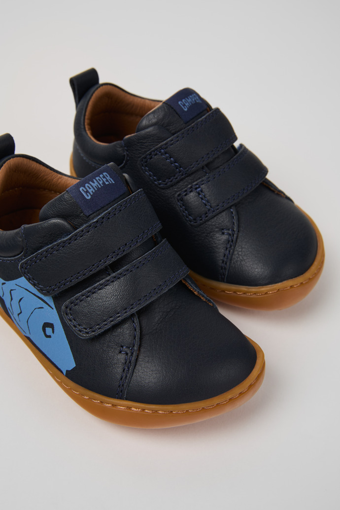 Camper Twins - Zapatillas azules de piel para niños.